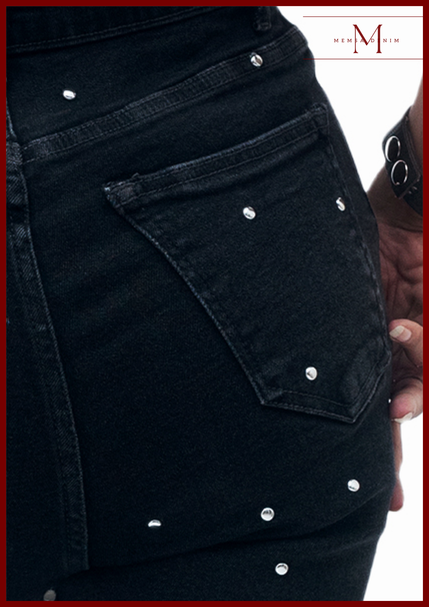 Women Stud Bootcut Jeans - Black SKU 21